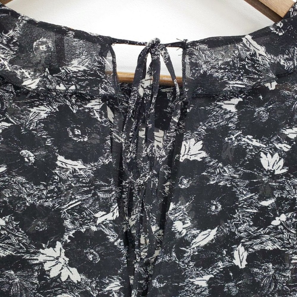 Free People Black & White Floral Mini Dress - Picture 14 of 16